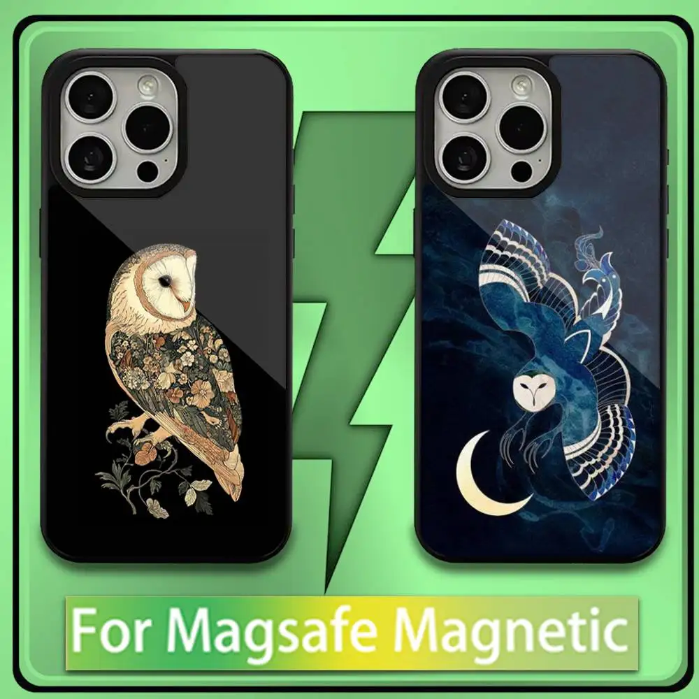 

Cartoon Art Owl New High-End Phone Case For iPhone 16,15,14,13,12,11,Plus,Pro,Max,Mini Soft Magesafe Magnetic Wireless Charge