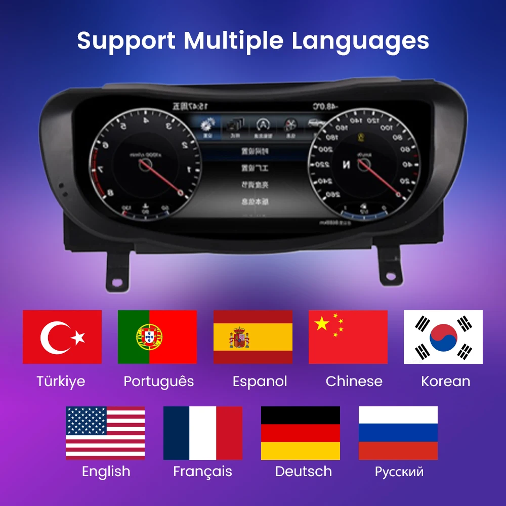 

12.3" LCD Car Digital Dashboard Cluster For Toyota Highlander 2015-2020 Speedometer Virtual Instrument Panel Cockpit Upgrade