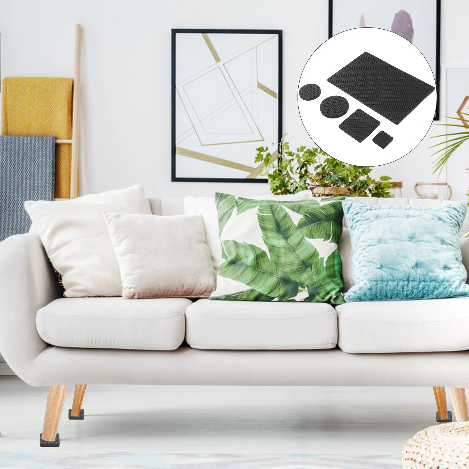 

144pcs Furniture Leg Pads EVA Anti Skid Floor Protectors Noise Reduction Chair Bottom Grippers for Hardwood Floors Non Skid