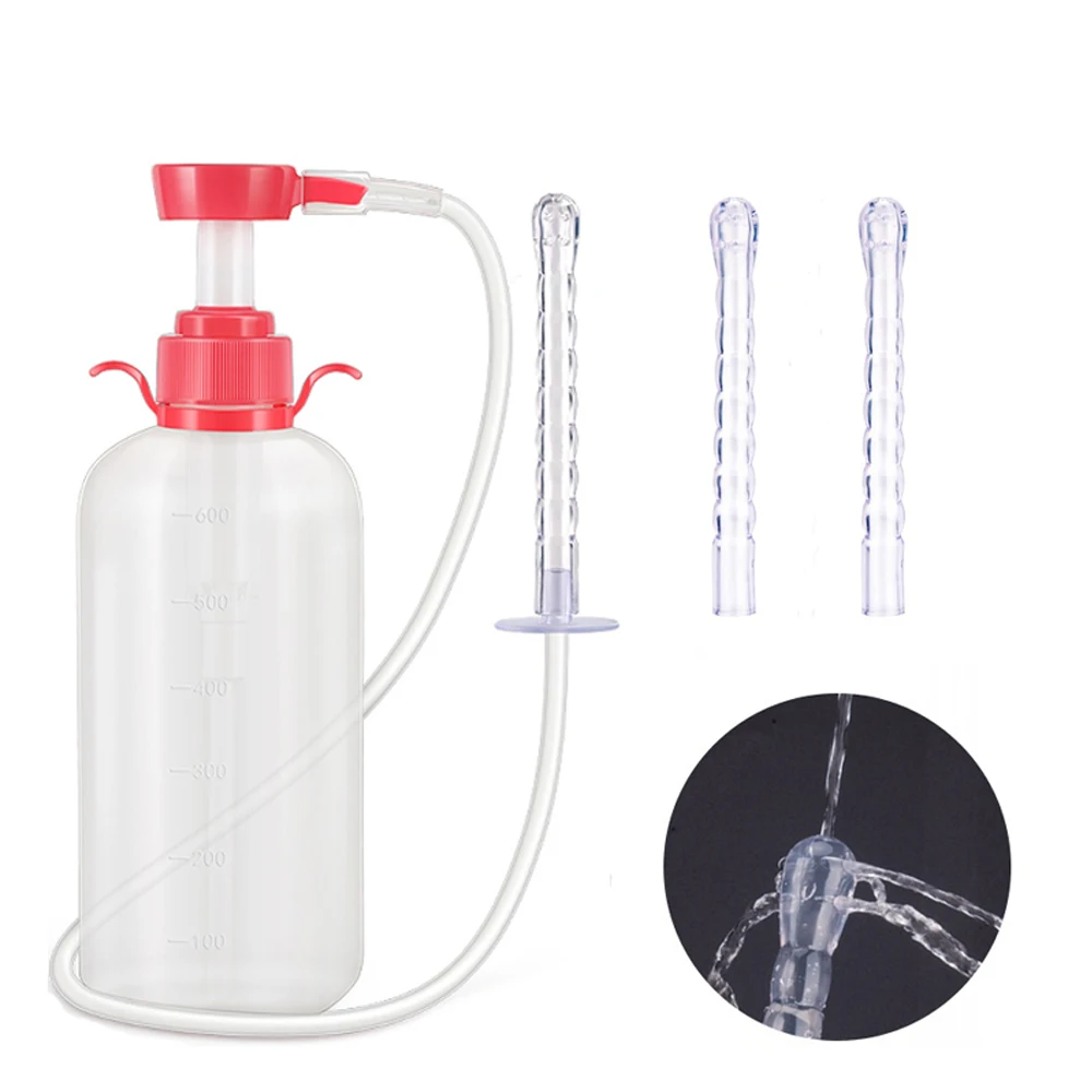 600ML Medical Vaginal Clearner Anal Douche Enema Ass Anus Cleaning Syringe Washing Irrigator Clean Vagina Device Health Care