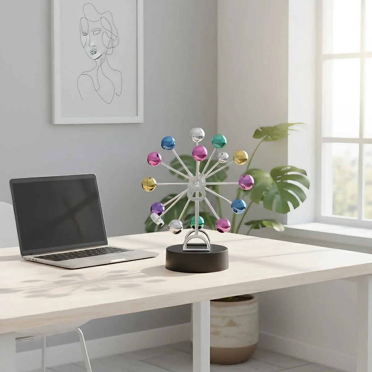 Ferris Wheel Perpetual Motion Apparatus Creative Rotating Simple Newton Pendulum Ball Physical Magnetic Balance Wobbler Gifts