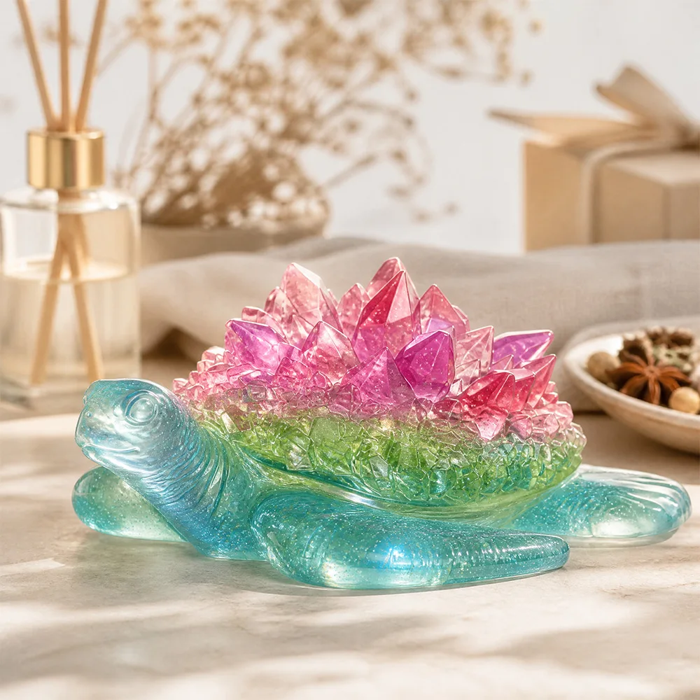 3 Styles Turtle Silicone Resin Molds Sea Turtle Tortoise Crystal Cluster Animal Casting Molds for Epoxy Resin Crafts Home Decor