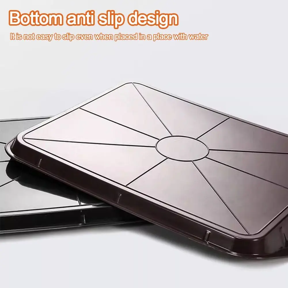 Nuevo Bandeja de plástico Rectangular de 43x30cm, bandeja para servir comida, bandeja antideslizante para hamburguesas y patatas fritas