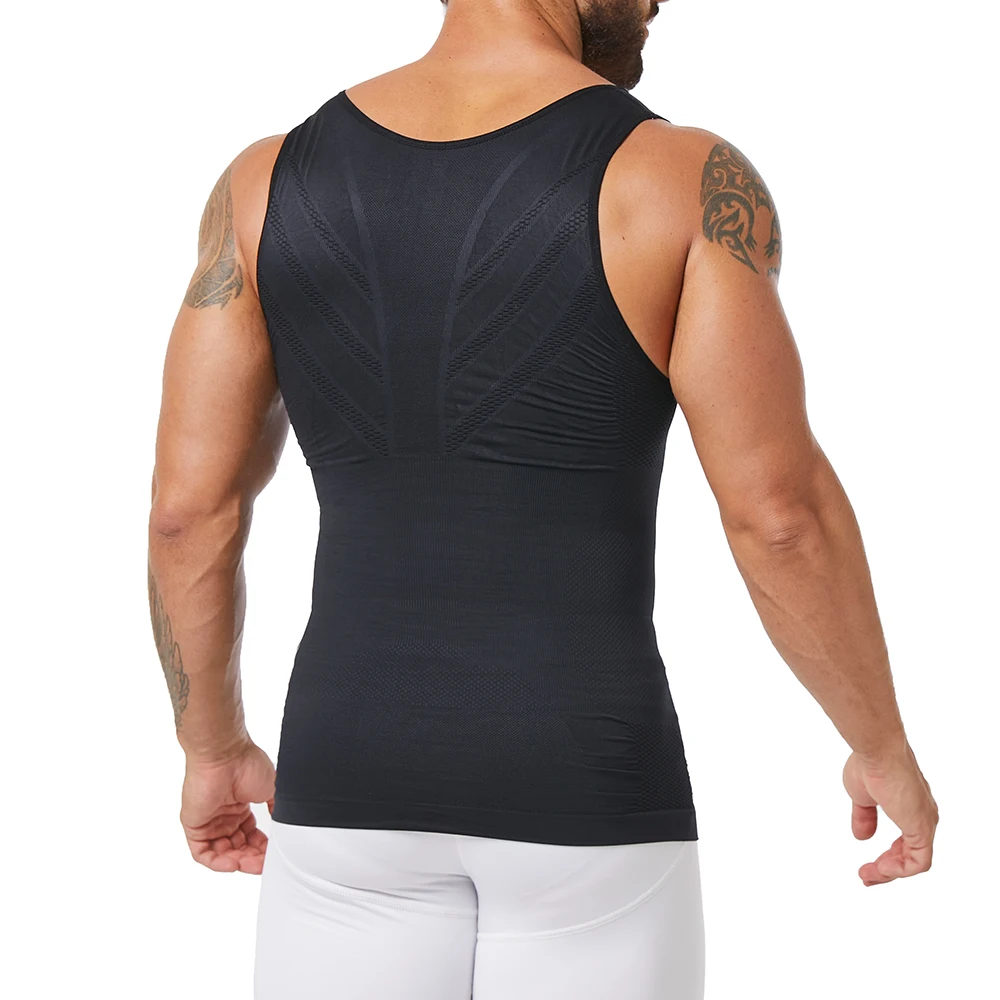 Seamless Shaper Tank Mens Body Shaper Compression Shirt For Tummy Control