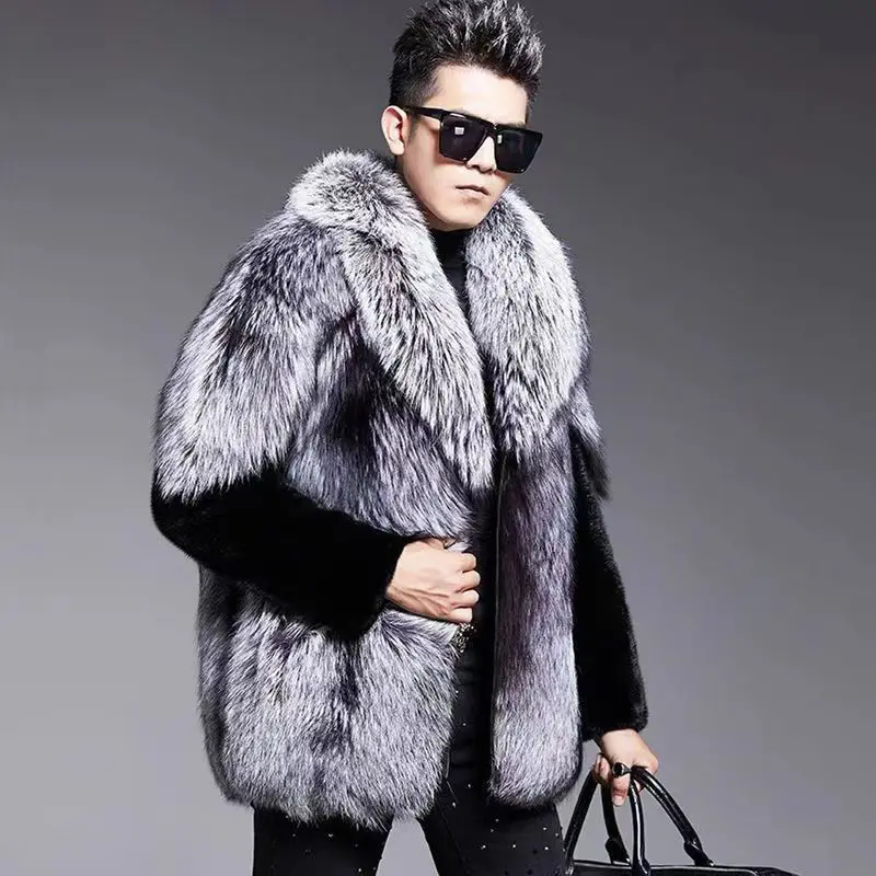 Luxury Brand Warm Fur Coat Men Short Jacket Faux Fur Jacket Casual Loose Zipper Thick Men's Clothing High Quality