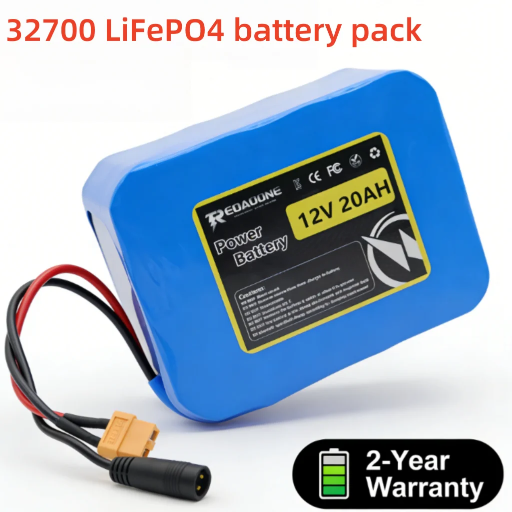 

12V/12.8V 20Ah Lifepo4 Battery Pack 4S3P for Marine Boat Uninterrupted Power Supply UPS System with Built-in BMS and Charger