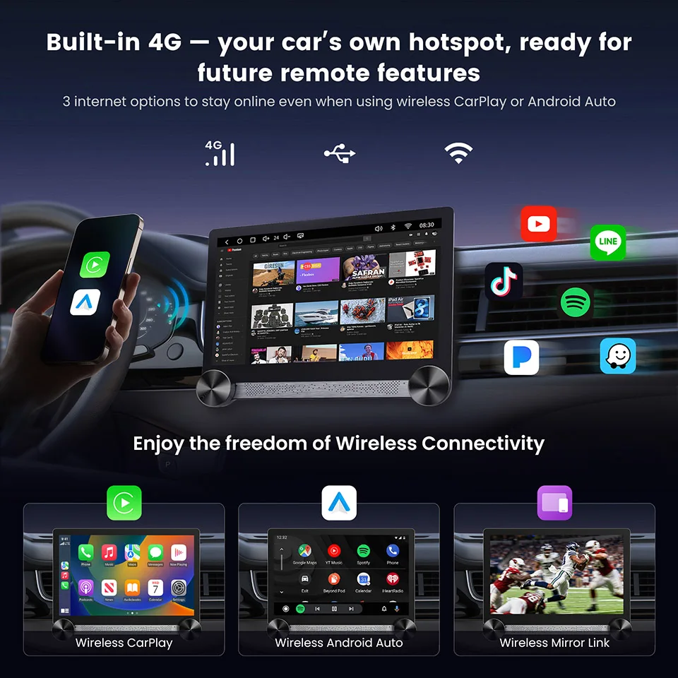 ATOTO 11.5 inch 2K QLED Display Screen Android Double Din Car