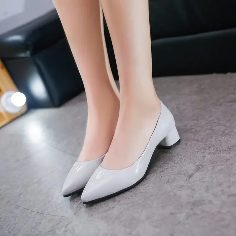 2024 heißer Verkauf Damenschuhe Slip-On Damen High Heels Mode flachen Mund Büro und Karriere neue spitze Zehen Heels Frauen