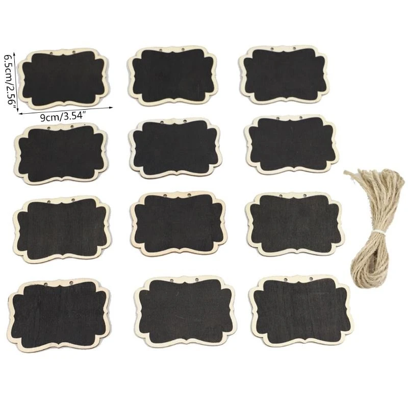 W89C Mini Chalk Board Schild Pack von 12 Message Board Table Place Place Card Signs süß