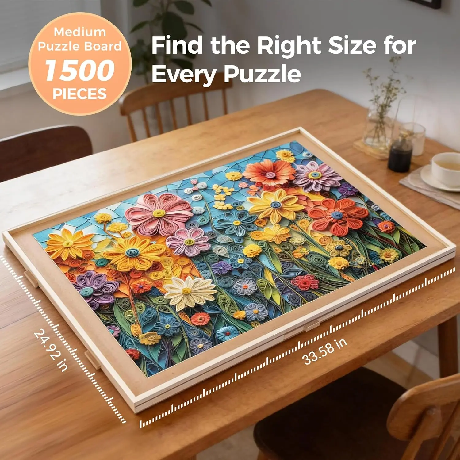 1500 Piece Rotating Puzzle Board with 6 Drawers & Cover, 24.92
