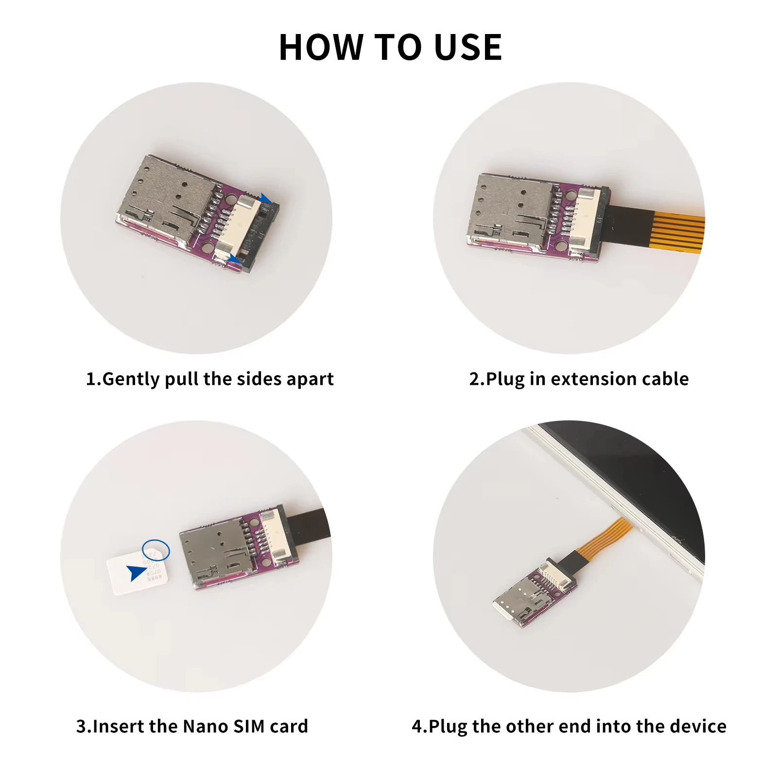 TPC Cell Phone IC Card Activation Tool Nano SIM Card Eject Converter Card Expansion Adapter Nano SIM FPC 15cm Flex Cable