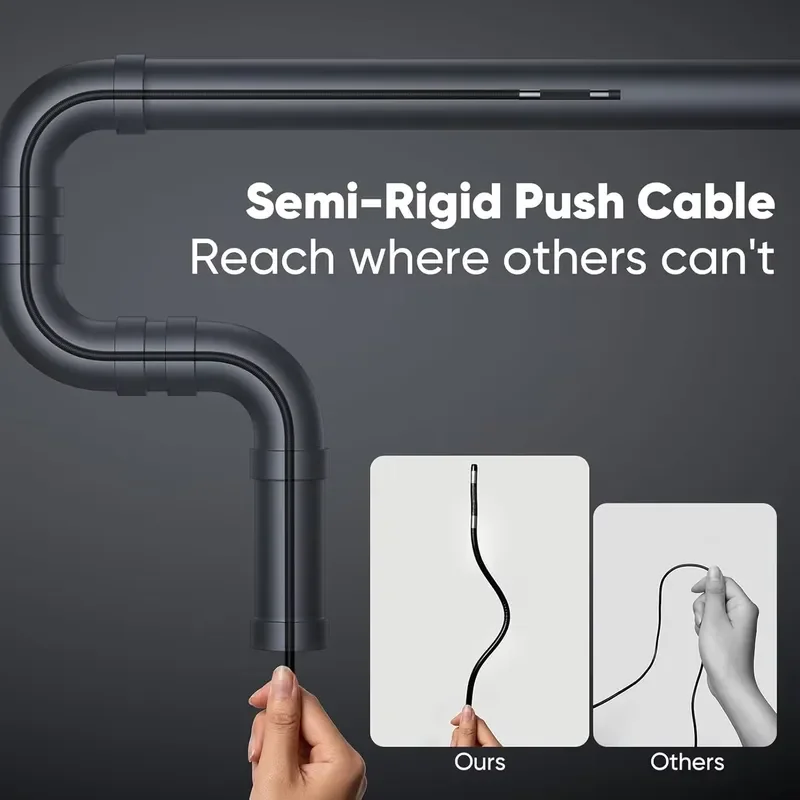 3.9mm Articulated Probe Industrial Borescope Two-Way Endoscope Camera 2m Fiber Optic Snake Scope for Engine Wall Diagnostics