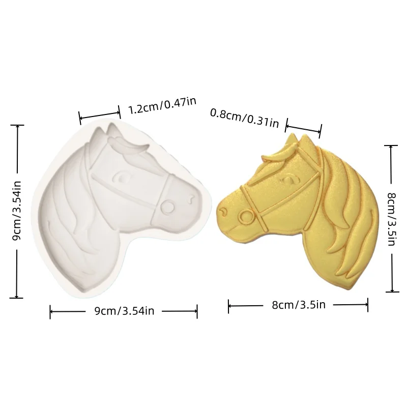 Leather Reins Texture Detail Horse Head Silicone Mold Fondant Chocolate Making Mold