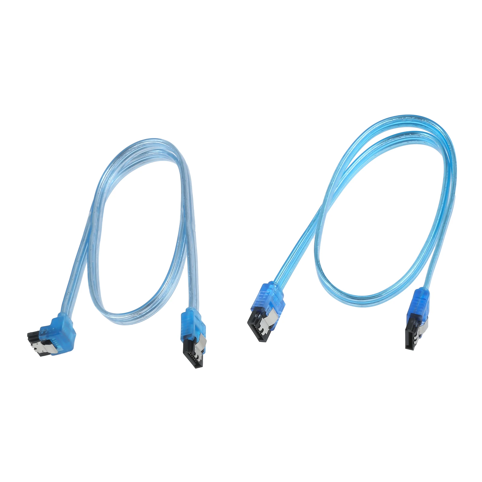 

1pc SATA 3.0 Cable 50cm/19Inch PVC Bend/Straight Copper Plug 90 Degree aka SATA III PVC 6 Gbps data throughput Locking Latch End