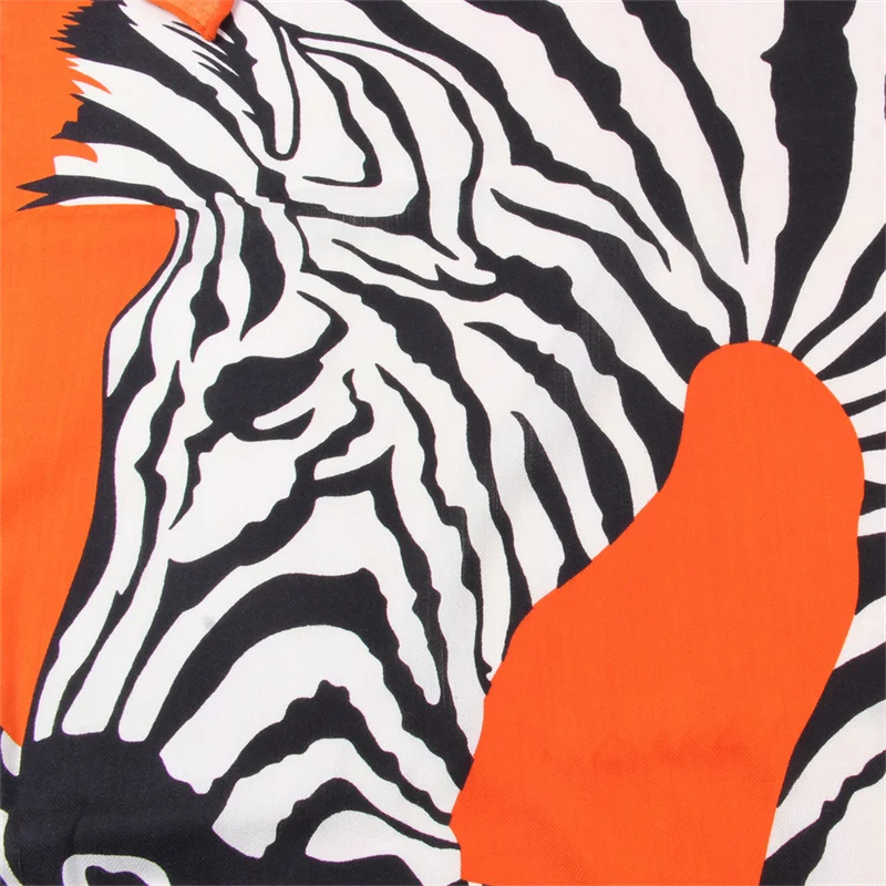 POBING Seide Kaschmir Schal Frauen Hand Gerollt Schals Fly Horse Print Quadratische Schals Wraps Dame Bandana Große Hijabs Weibliche Foulards – Detail 4