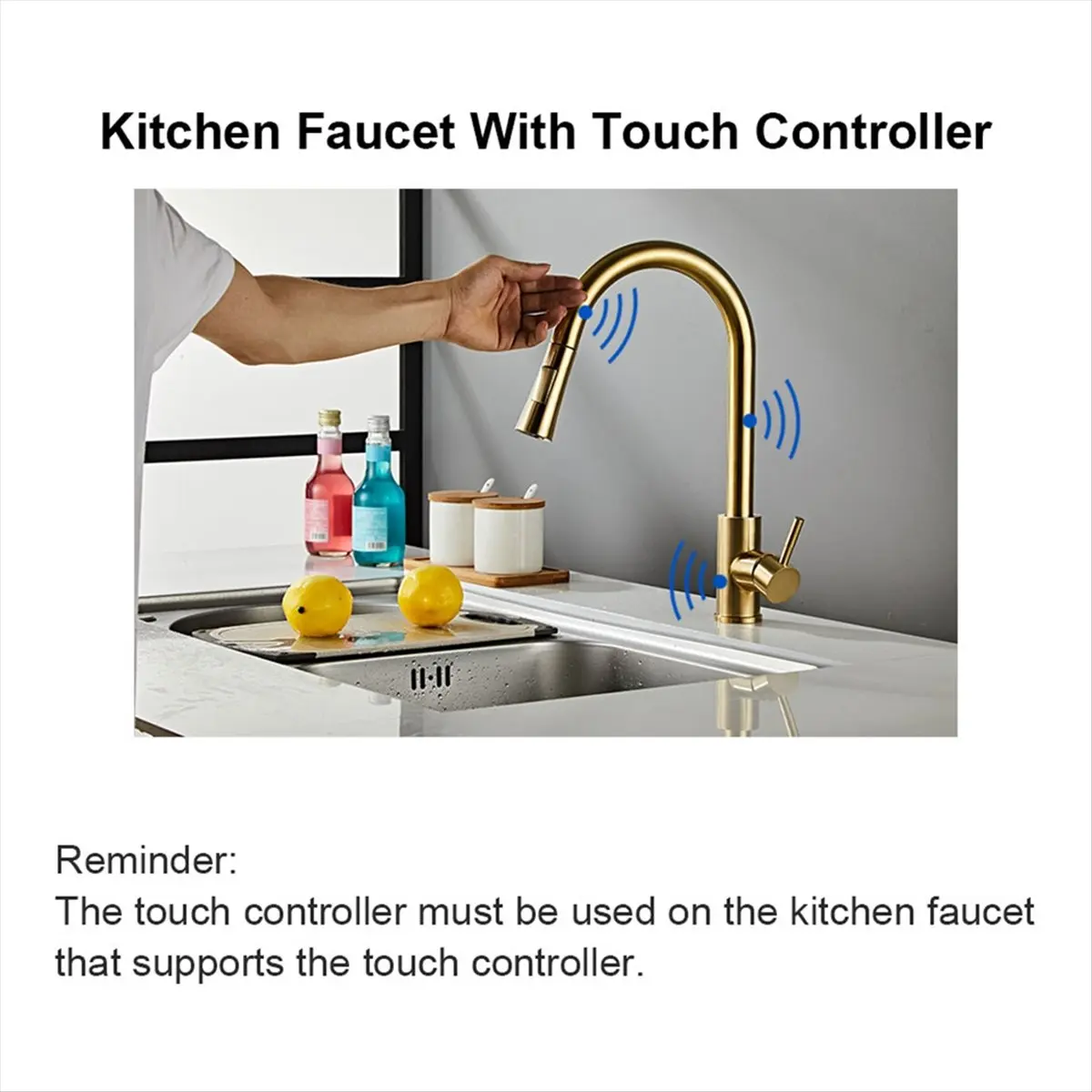 

Hot A56I Smart Induction Sensor Kitchen Faucet Touch Controller with Battery Box Pull-Out Kitchen Faucet Touch Control,B