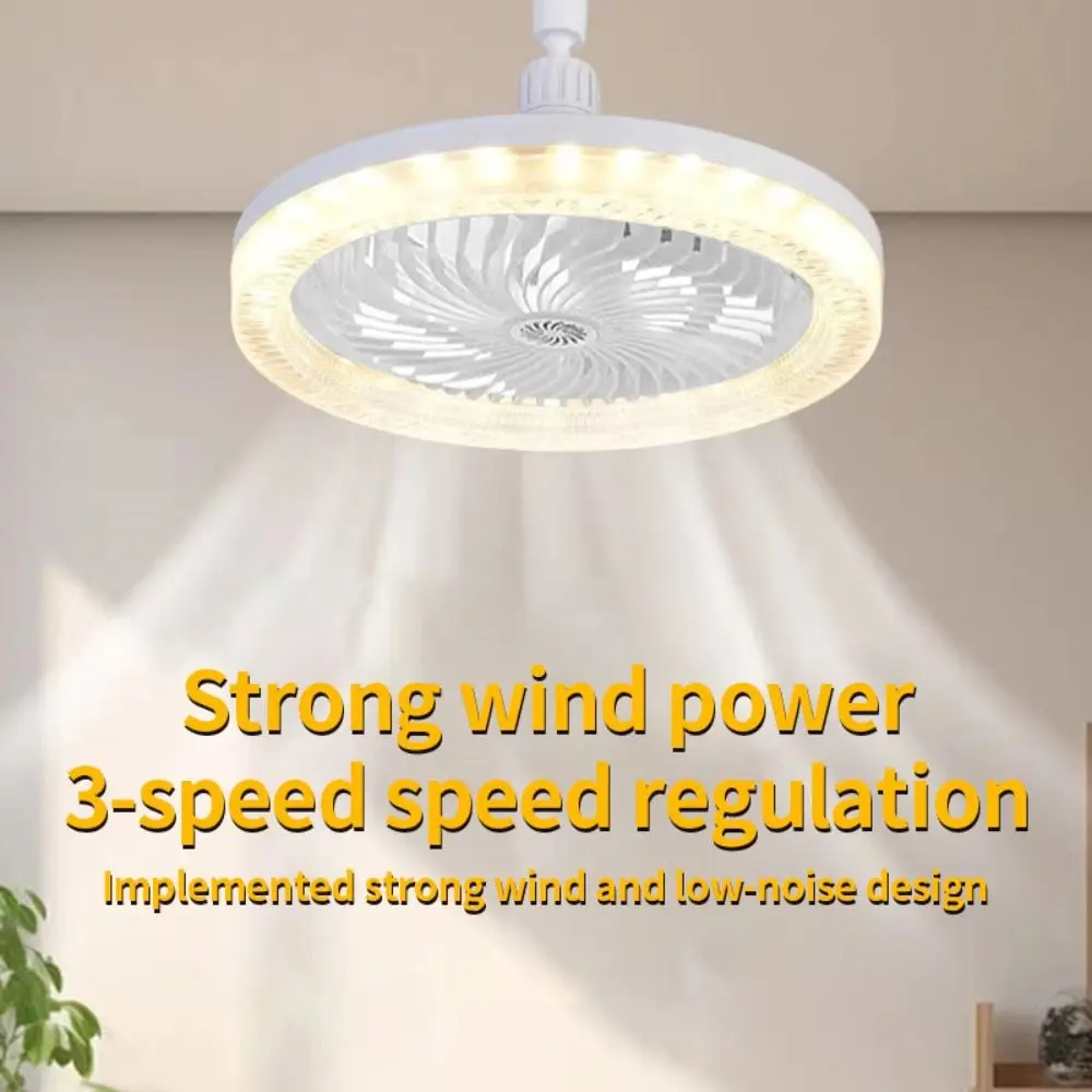 E27 Screw Ceiling Fan Light 3 Light Mode Silent Ceiling Fan Lamp 30W Three-speed Mode LED Ceiling Fan Suitable for Living Room