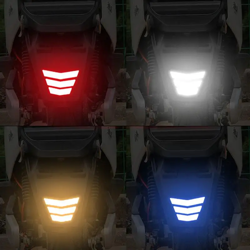 New 3pcs/set Motorcycle Stickers Tail  Bumper Decal Adhesive Tape Reflective Warning Trapezoidal Arrow For Car Truck Bike