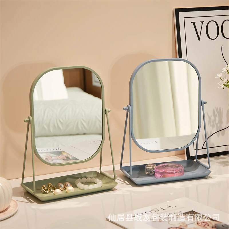 メタルピンク化粧鏡高級ボックス韓国スタイルかわいいエレガントな化粧台の装飾女性ティーン誕生日記念日ギフト