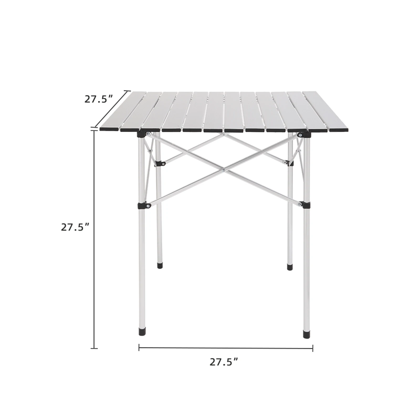 Kwadratowy stół kempingowy PicnicTable70x70x70CM Outdoor Courtyard składany aluminiowy stół do jadalni łatwy montaż i czyszczenie [US-Stock]