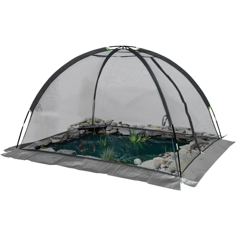 Ponds Cover Dome Net for Outdoor Fish Koi Leaves13 X 17FT Garden Winter Protection Netting Pond Covering Tent with Zipper Stakes