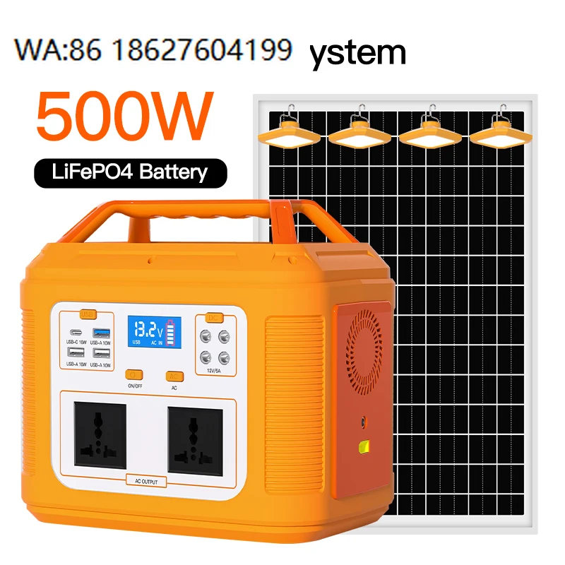 

160000mAh High Capacity Solar Generator, Pure Sine Wave Rechargeable Design, Outdoor Portable Energy Storage Station