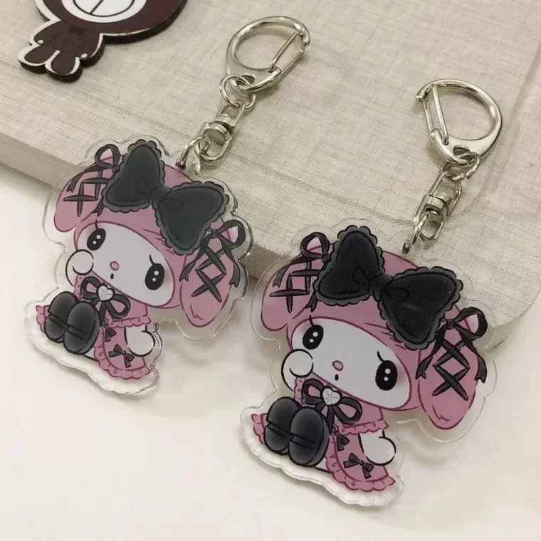 Kawaii Kuromis Melodys Gothic Dark Style Keychain Accessories Couple Cartoon Acrylic Pendant Backpack Decoration Kdis Toy Gifts