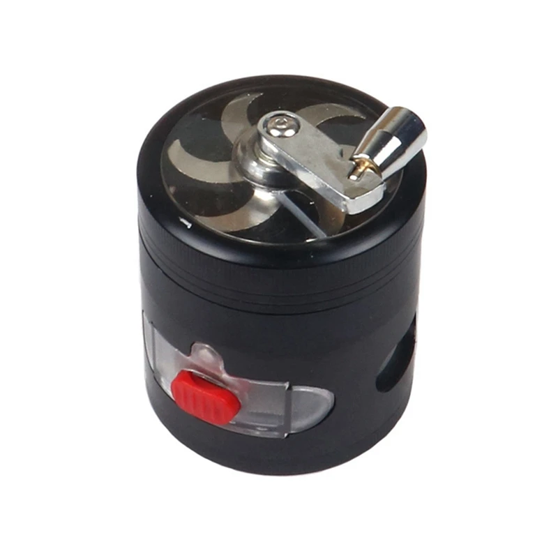 4 Layers Herb Grinder Hand Cranked Clear Top Grinder Smoke Crusher Crusher Crank Pollinator With Drawer Spice Grinder B