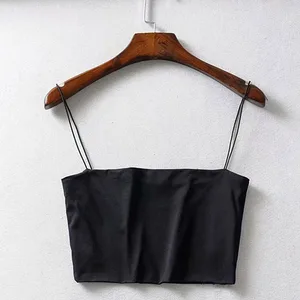 نسائي مطاطي قطن بلوزة الصيف مثير Camis بلا أكمام قصير شريط توب دبابات 2024 أفضل 8 متجر إكسسوارات مثير مبيعا - No5