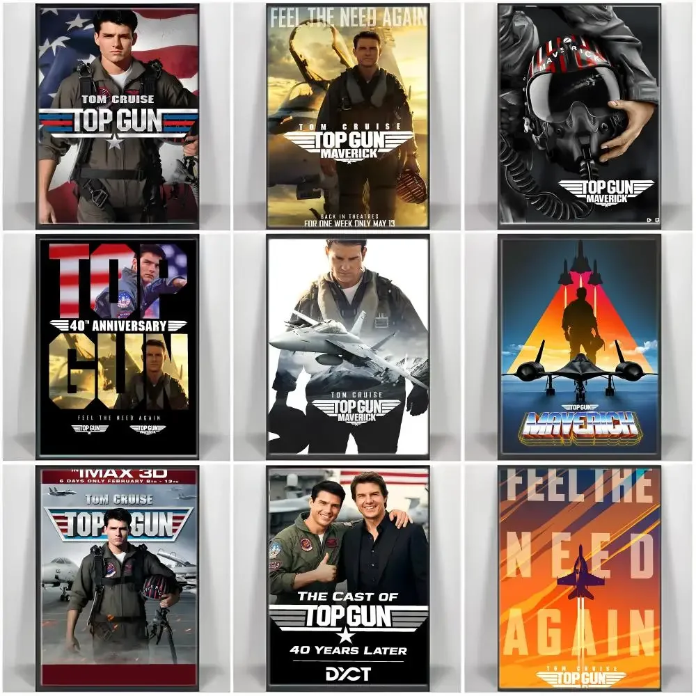 Movie T-Top Gun40ths Anniversarys Poster Self-adhesive Art Waterproof Paper Sticker Coffee House Bar Room Wall Decor
