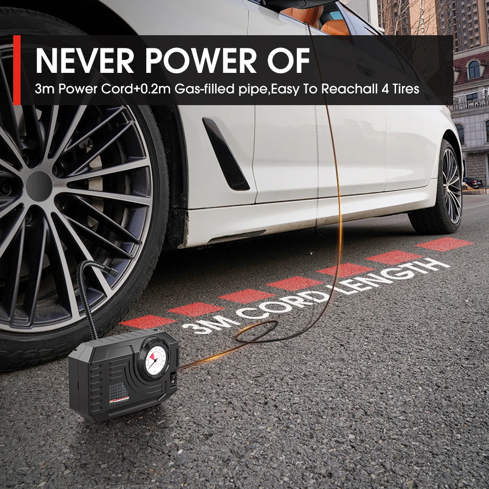 CARSUN Mini Air Pump Tire Infl - огляд і ціна Car Portable Tire Inflator