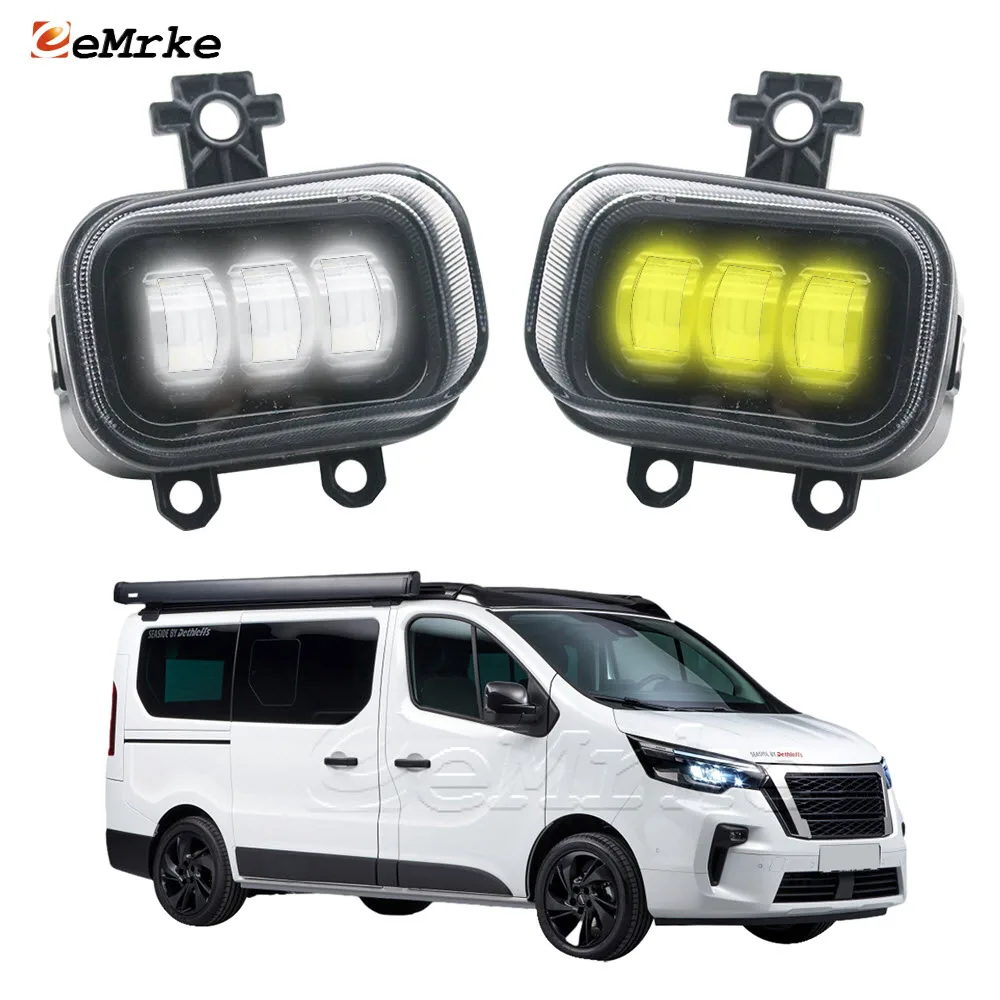 

Upgrade Led Fog Lights White or Yellow For Nissan NV300 Primastar 2021 2022 2023 Front Fog Lamp Assembly with Lens Car DRL 40W