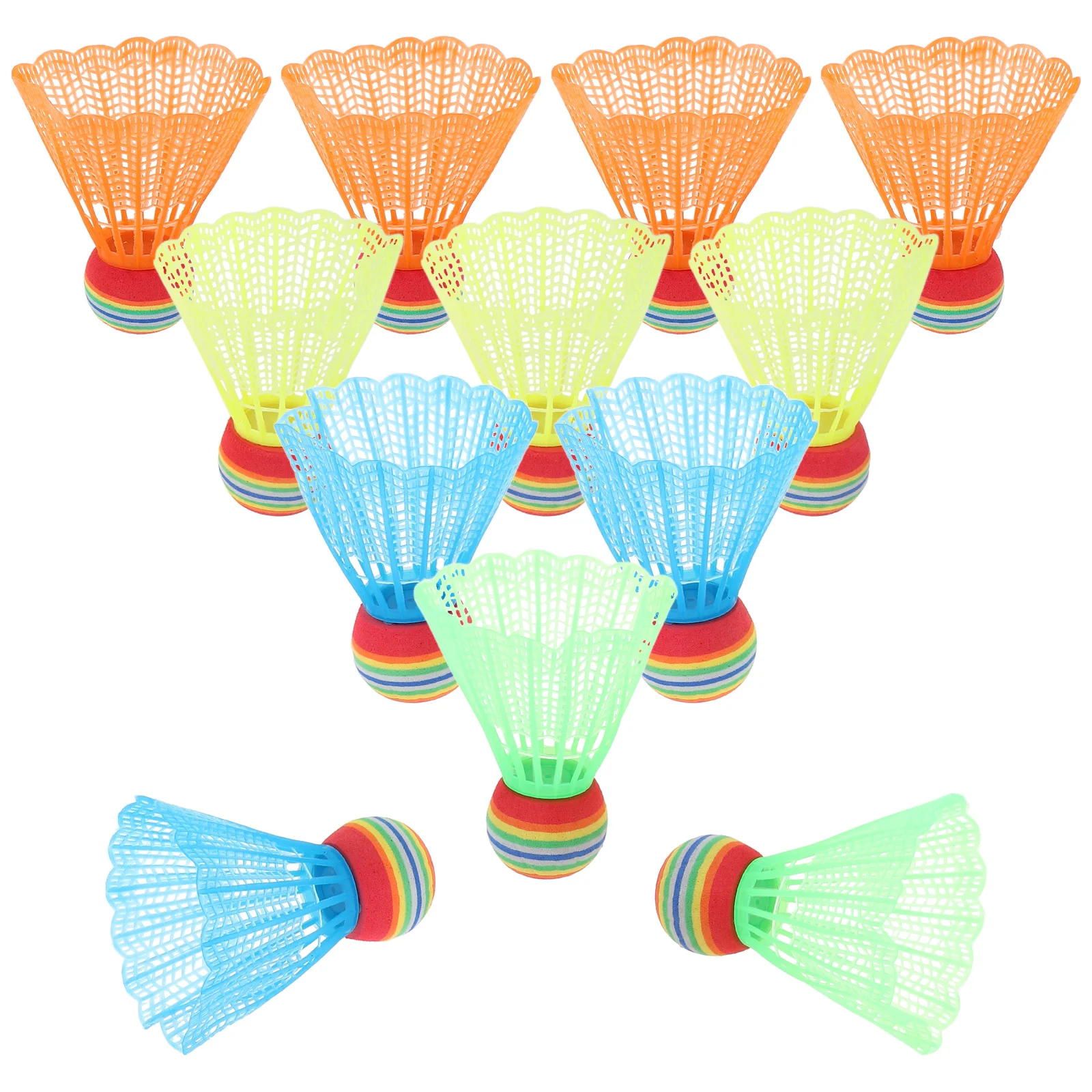 12pcs Colorful Badminton Hit-resistant Badminton Drop-resistant Badminton Plastic Badminton Balls for Activities