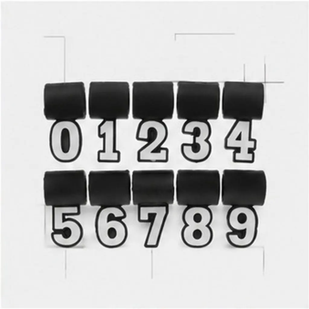 10Pcs Baseball Silicone Number Charms Scratch Resistant Fan Team Pendants DIY Necklace Beads Sports Fans Gift Number Accessories
