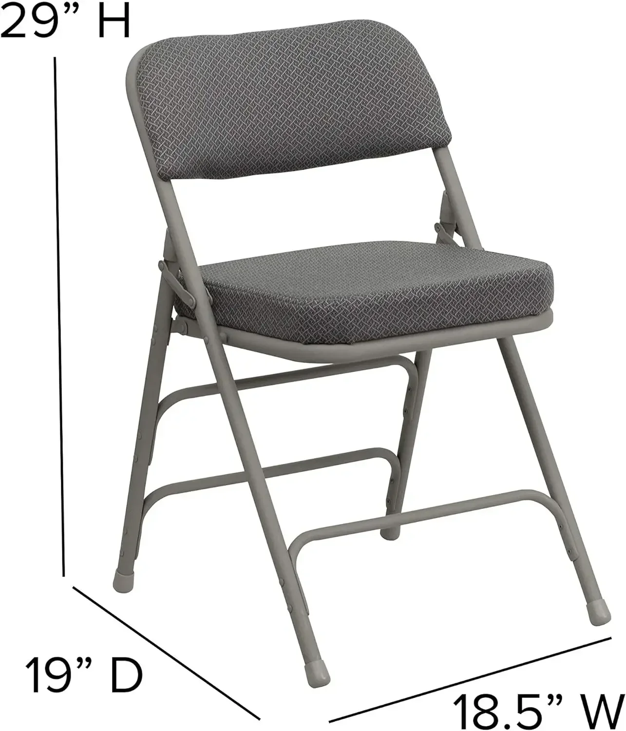 HERCULES Series Metal Folding Chairs with Padded Seats | Set of 4 Gray Metal Folding Chairs