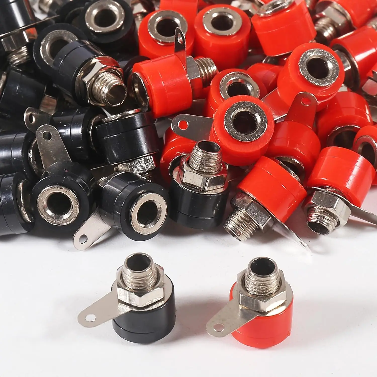 60pcs Banana Plug 4mm Banana Plugs Socket Connectors for Banana Plug Amplifier(Red+Black)