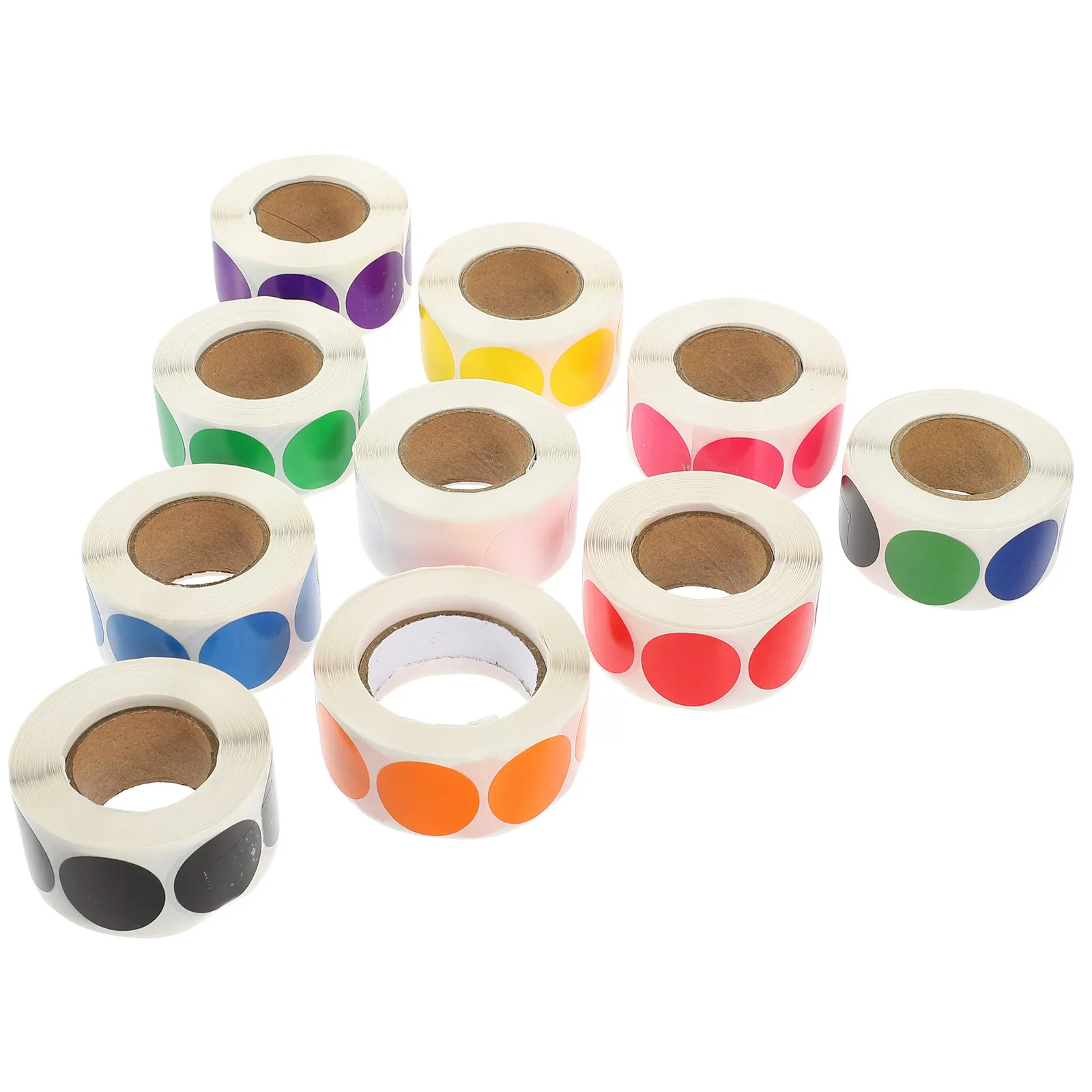 10 لفات ملصقات دائرية ملونة منقطة لتنظيم تصنيف ذاتي اللصق ملصقات مستديرة صغيرة لمكتب المدرسة #5