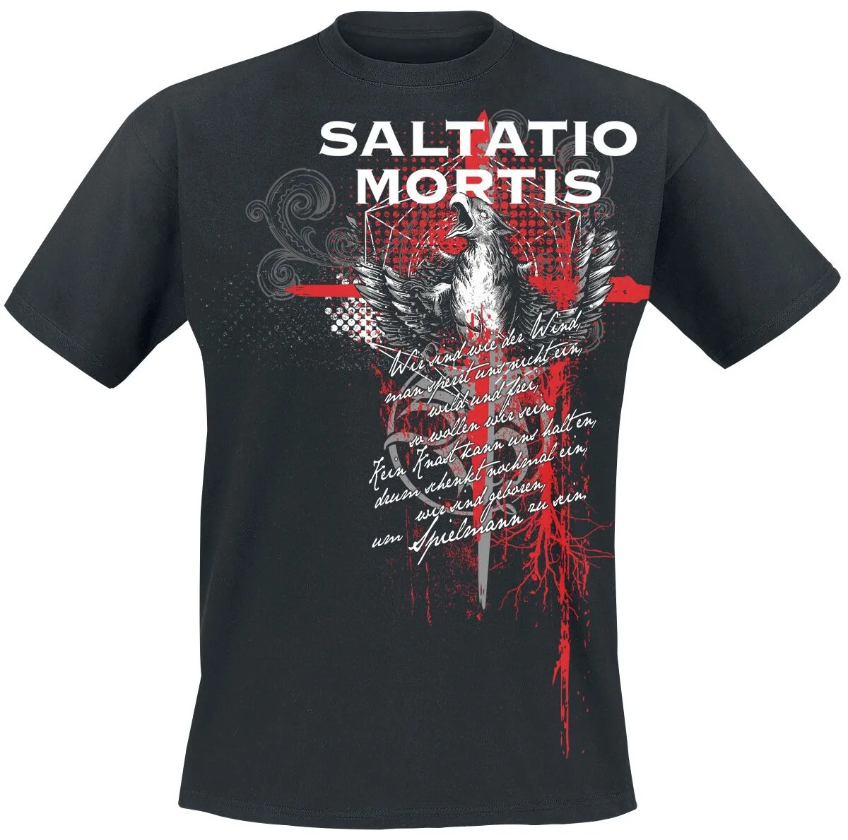 Saltatio Mortis Raven Print T-shirt Men Women Medieval Folk Metal Band Double Sided Unisex Short Sleeve Tee