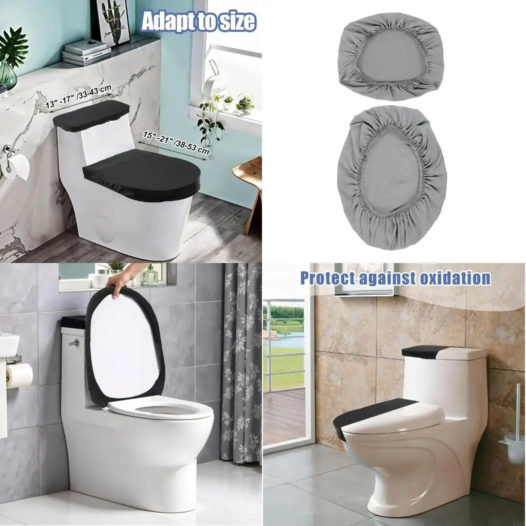 Bathroom Toilet Basin And Cover Pair Universal Moisture Resistant Machine Washable Polyester