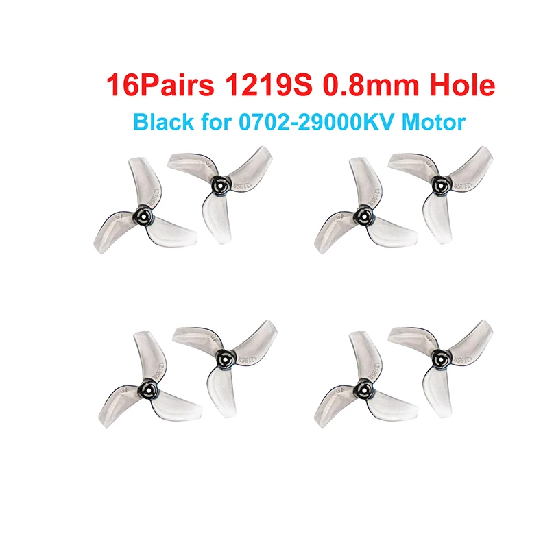 Gemfan (16cw + 16ccw) 1219s 31mm hélice ultraleve de 3 lâminas para fpv tinywhoop micro drone 0703 0702 29000kv peças diy