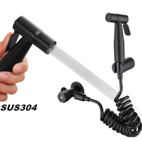 Black Handheld Bidet Sprayer for Toilet Stainless Steel Bidet Faucet Hand Shower Spray Head Self Cleaning Bathroom G1/2