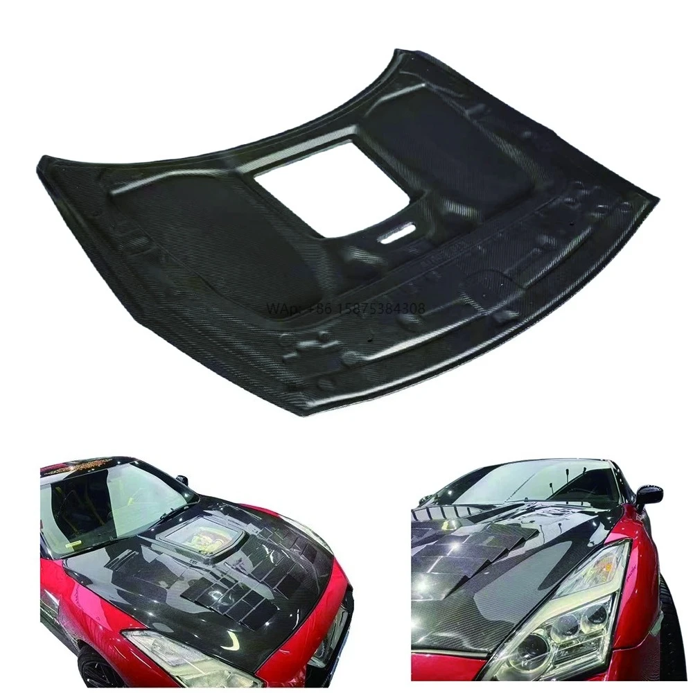 Transparent Dry Carbon Fiber Bonnet for GT-R R35
