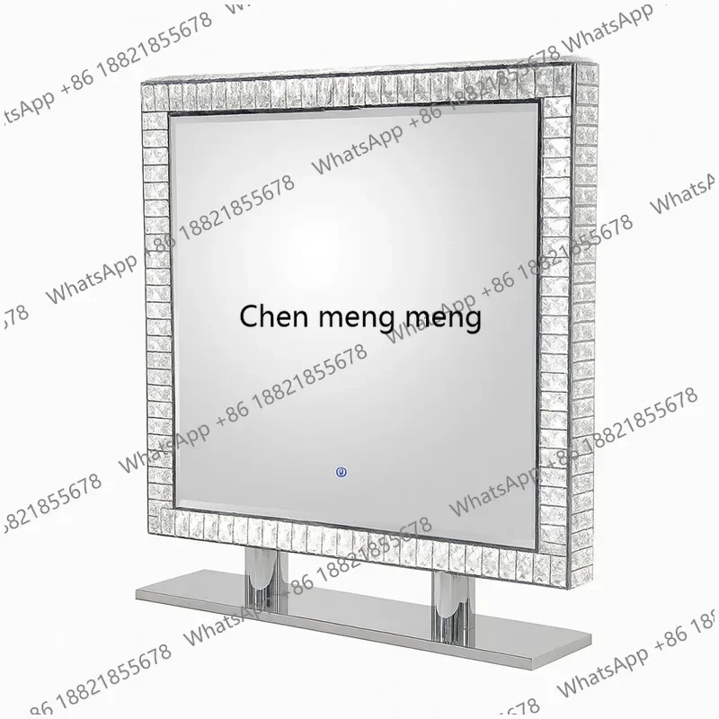 European beauty makeup mirror European double-sided mirror bedroom commercial three-color glass desktop crystal makeup mirror