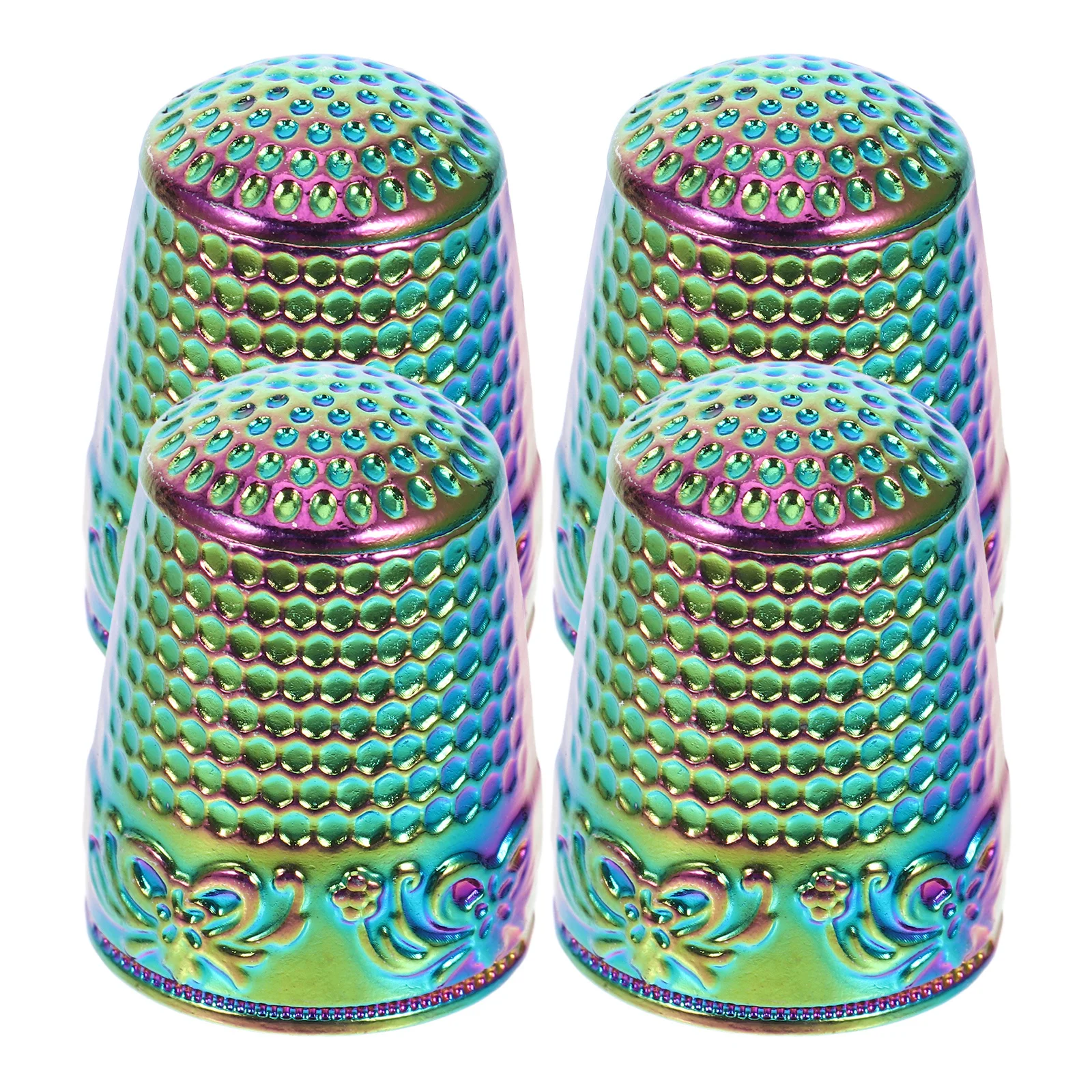 

4Pcs Sewing Thimble Metal Finger Protector Thickened Copper Quilting Hand Embroidery Cross Stitch Knitting Craft Tools