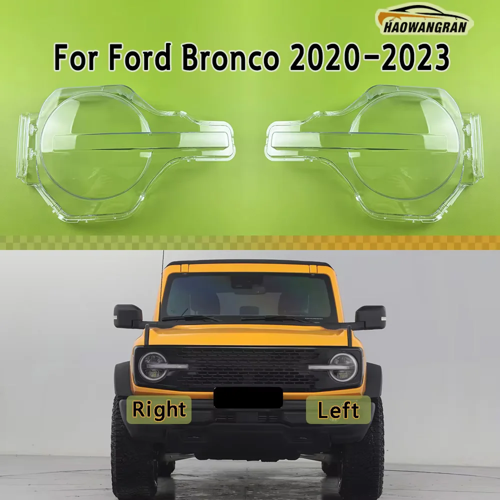 

For Ford Bronco 2020 2021 2022 2023 Headlights Cover Transparent Lamp Shade Headlamp Shell Plexiglass Replace Original Lampshade