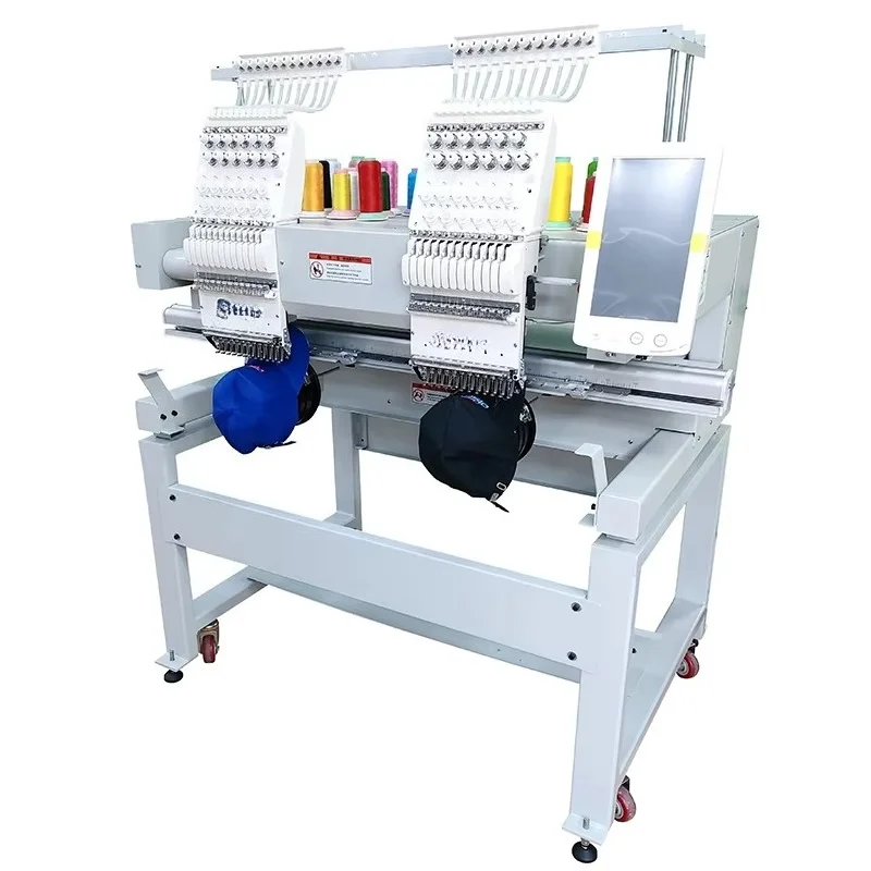 Customized Automatic Digital 9 12 15 Needles 2 Head Embroidery Sewing Machine Computerized Embroidery Machine For Hat T Shirt