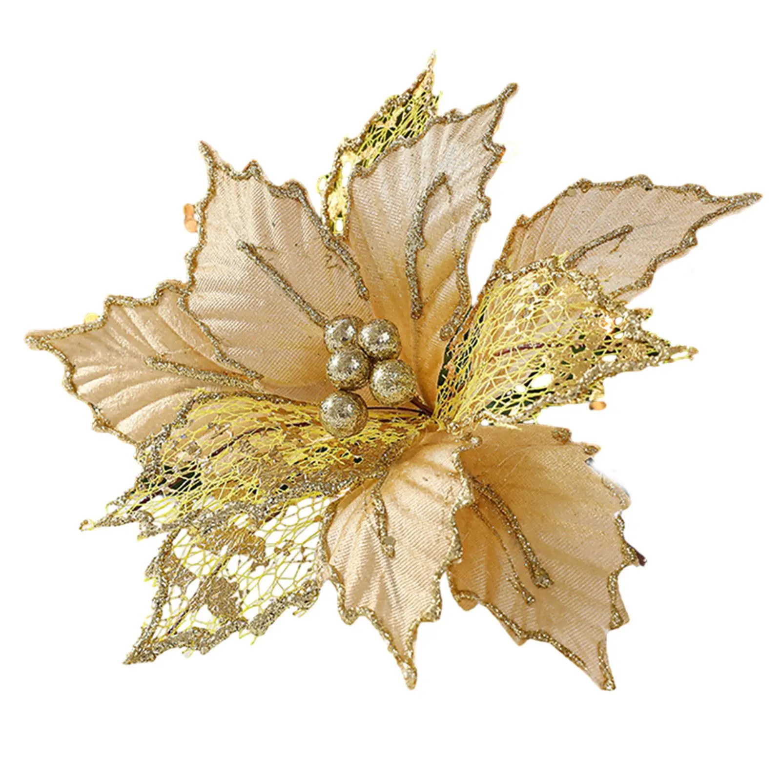 24cm brillo Navidad flor de Pascua árbol de Navidad colgante decoración de Feliz Navidad para 2024 decoración accesorios de fiesta