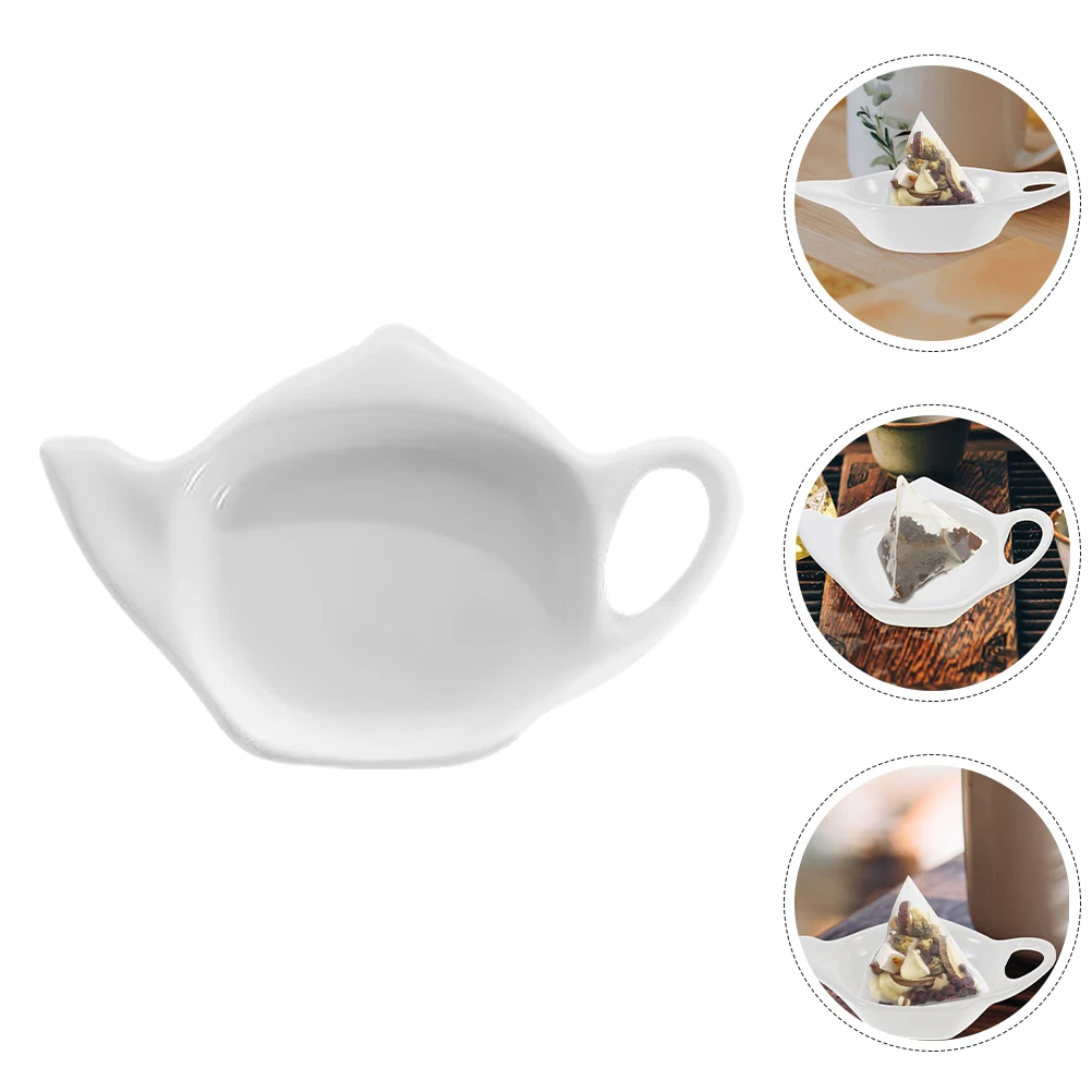 

2 Pcs Tea Bag Saucer Coasters Holders Plate Dish Ceramic Ceramics for Mug Small Accessories Teapot
