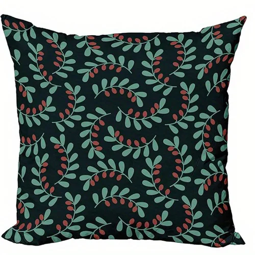 Floral Branch Patterns Double-sided Printed pillow cover Short plush Suitable living rooms bedrooms sofas throw cushion cover