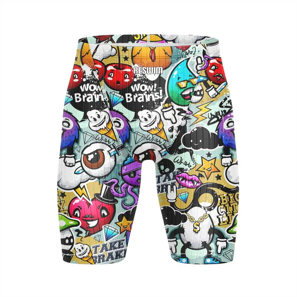 Calças justas de treino atlético masculino, jammer de natação, calção de surf, moda praia, proteção UV, resistência, verão